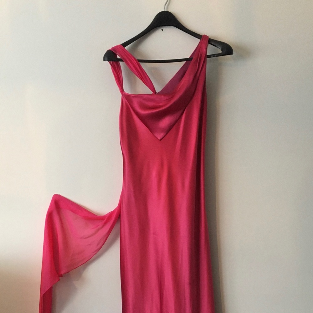 Fuschia silk gown